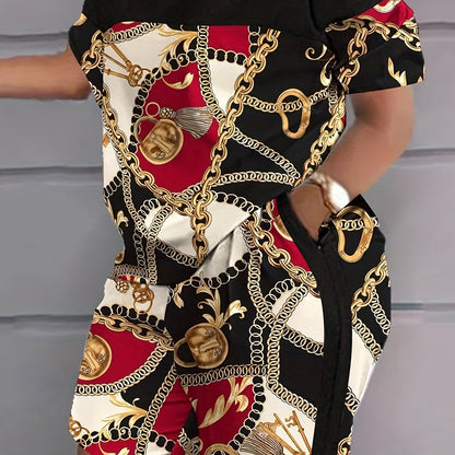 Patchwork Print Two-piece Set