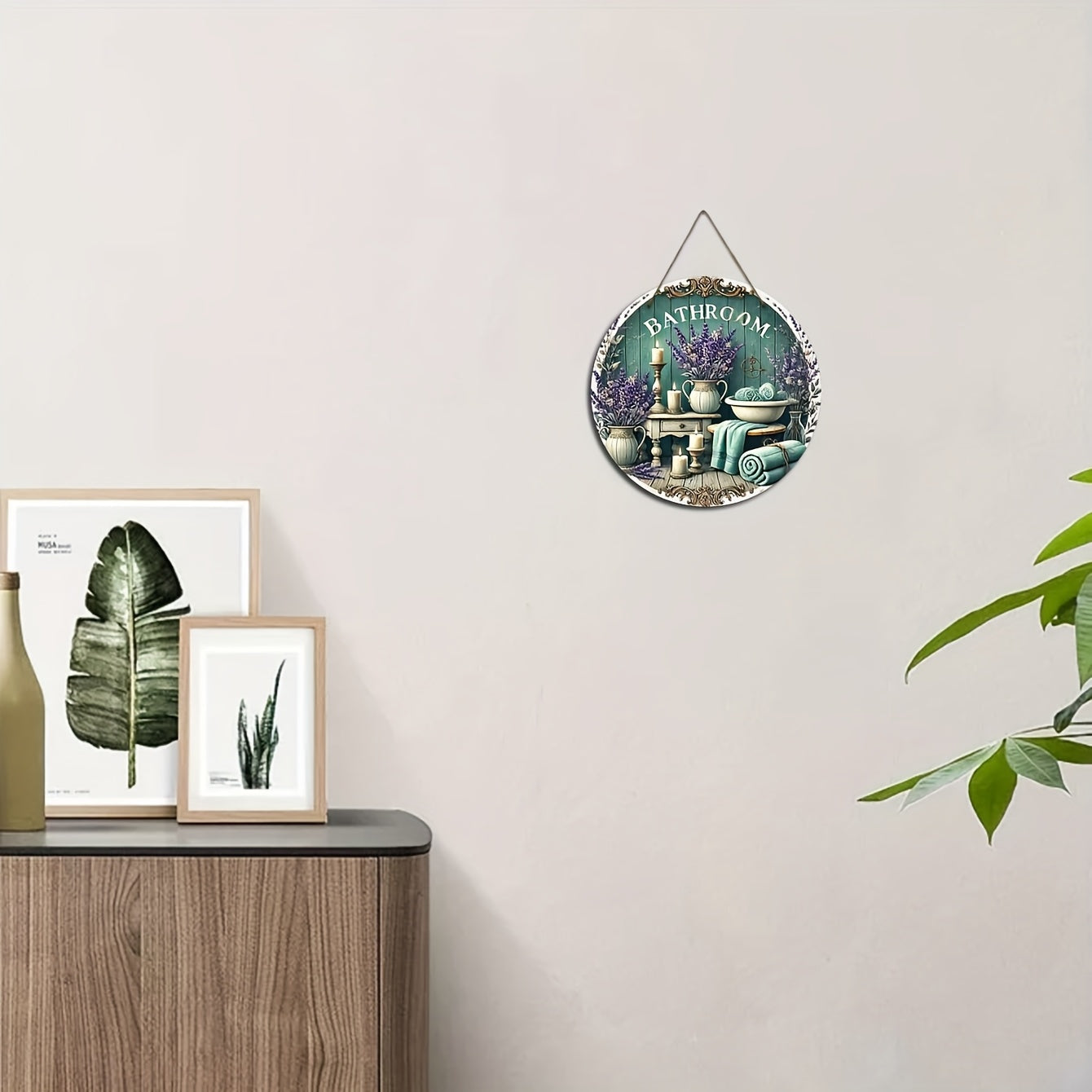 Rustic Wooden Bathroom Plaque