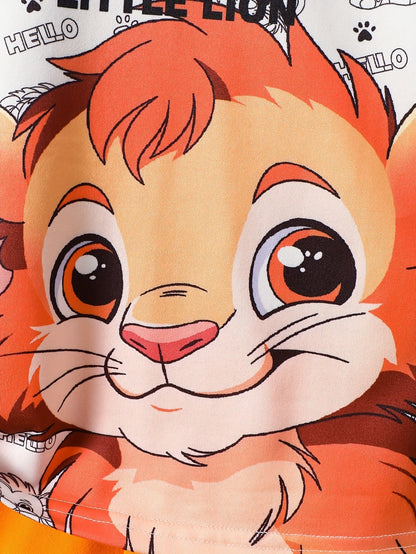 Boys Little Lion Print T-Shirt and Shorts Set