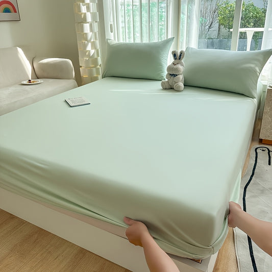 1pc A new Light Beige-friendly soft and comfortable fitted sheet suitable for bedroom mattress protection cover