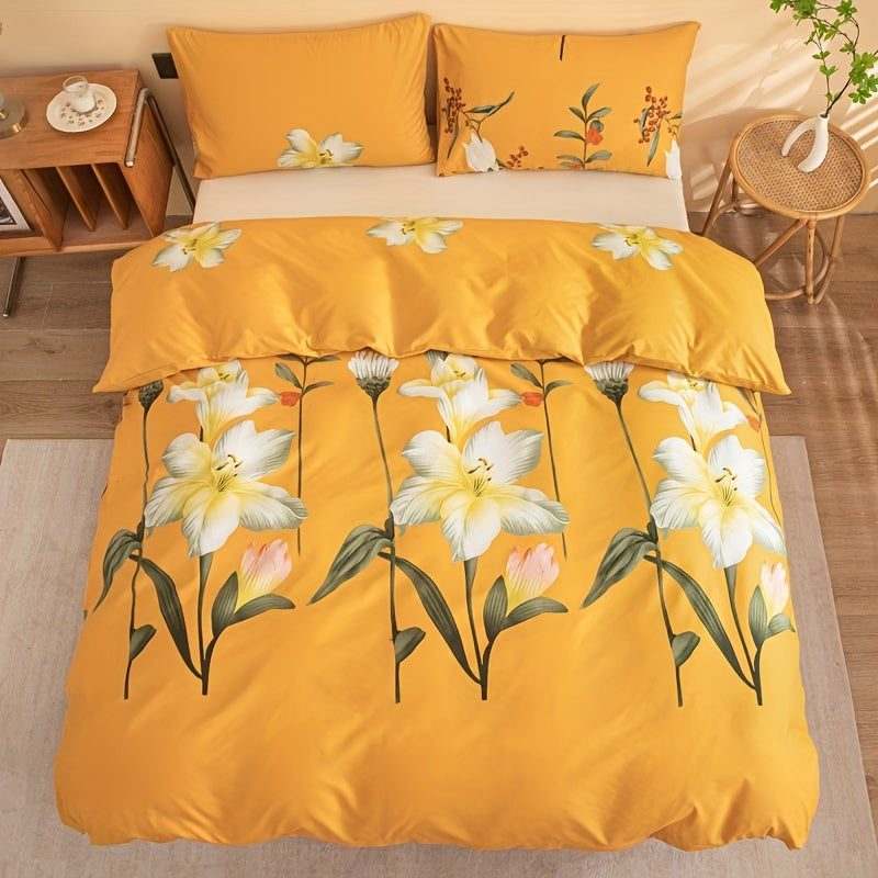 3pcs Floral Duvet Cover Set
