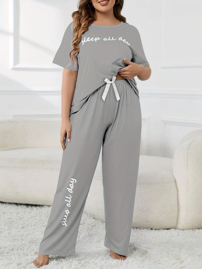 Plus Size Keep All Day Pajama Set - Elegant Comfort Wear