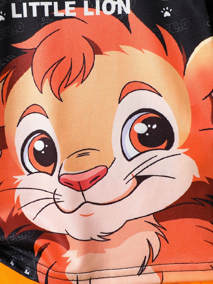 Boys Little Lion Print T-Shirt and Shorts Set