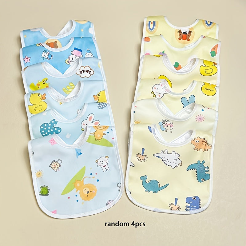 Kids Velvet Bib Set - Cartoon Waterproof and U-shaped for Newborn Bibs