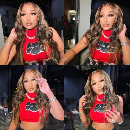 Light Brown Brazilian Human Hair Swiss Lace Wig