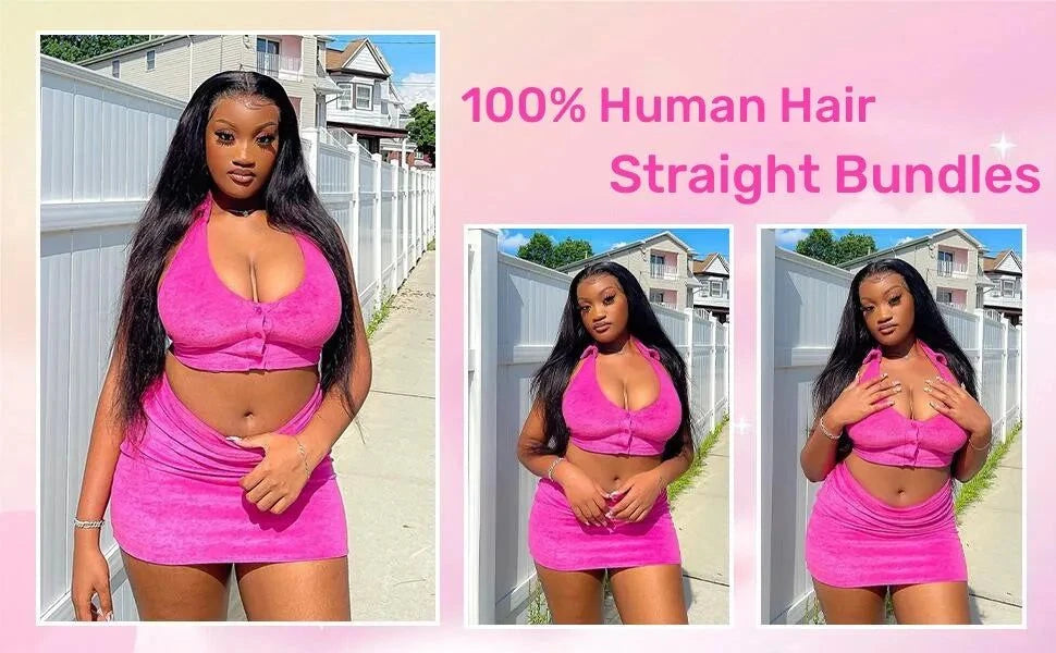 8-32 Inch Bone Straight Human Hair Weave Bundles