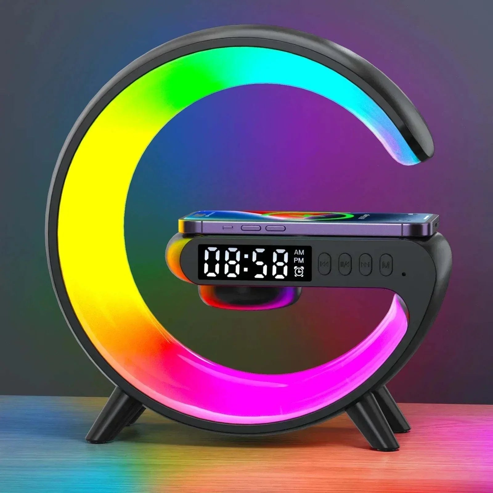 Multifunction Wireless Charger Stand Pad RGB Light Speaker