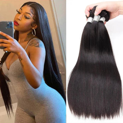 8-32 Inch Bone Straight Human Hair Weave Bundles