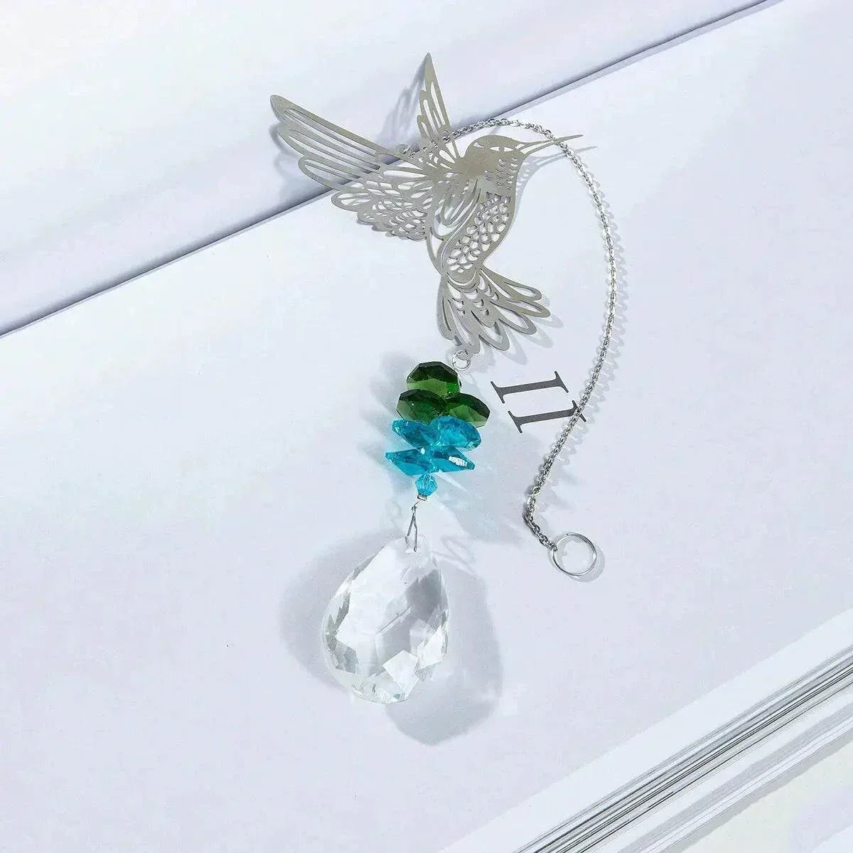 Crystal Hummingbird Suncatcher - Pendant. This is a decoration, metal