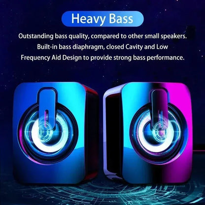 Computer Speaker Stereo Sound With Microphone 3.5mm AUX