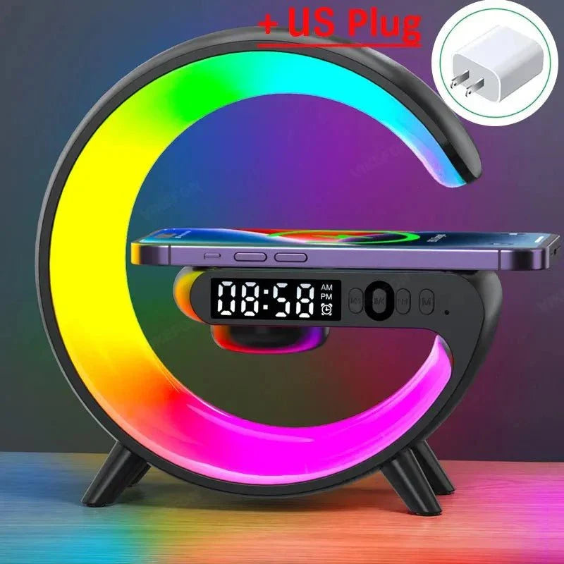 Multifunction Wireless Charger Stand Pad RGB Light Speaker