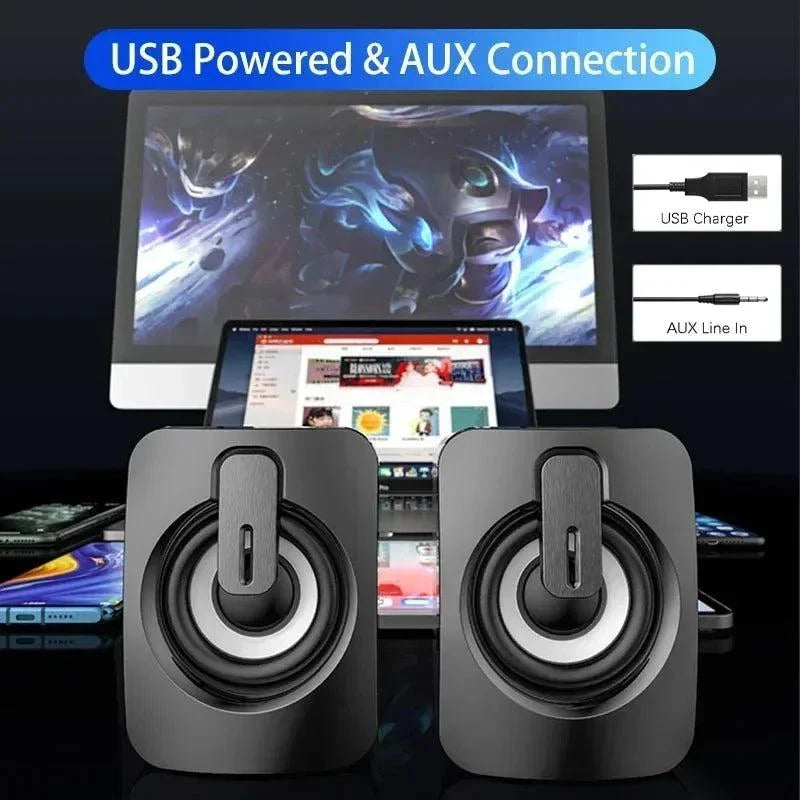 Computer Speaker Stereo Sound With Microphone 3.5mm AUX