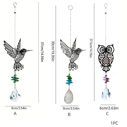 Crystal Hummingbird Suncatcher - Pendant. This is a decoration, metal