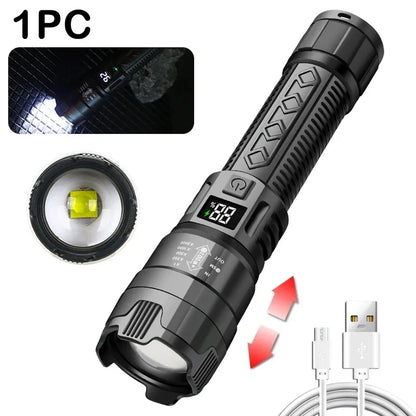 High Power 2000LM LED Flashlight Built-in Battery USB