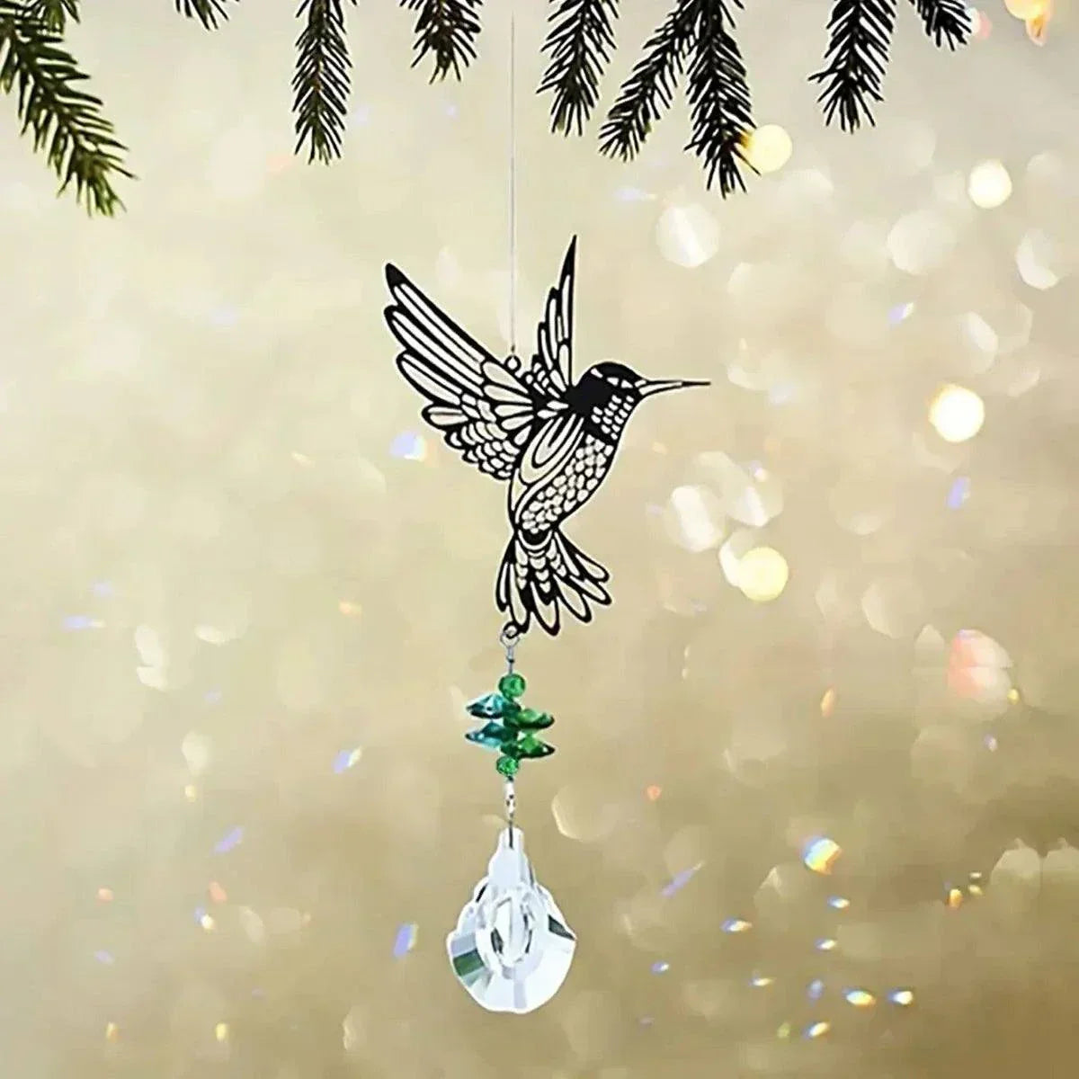 Crystal Hummingbird Suncatcher - Pendant. This is a decoration, metal