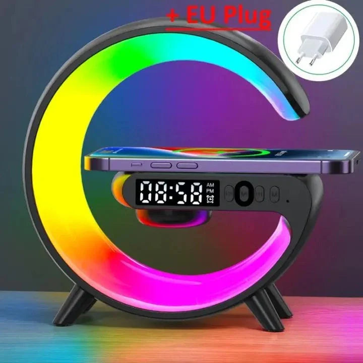 Multifunction Wireless Charger Stand Pad RGB Light Speaker