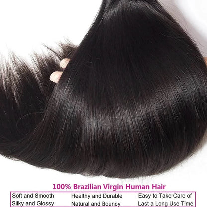 8-32 Inch Bone Straight Human Hair Weave Bundles