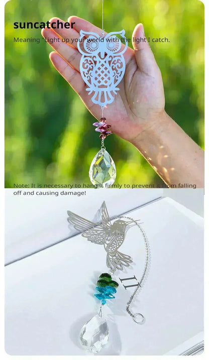 Crystal Hummingbird Suncatcher - Pendant. This is a decoration, metal