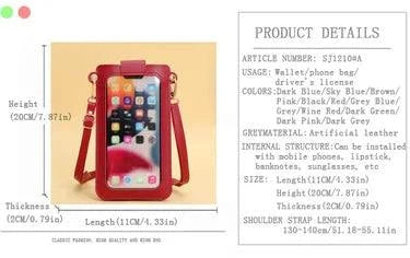 Touch Screen Cell Phone Purse for women