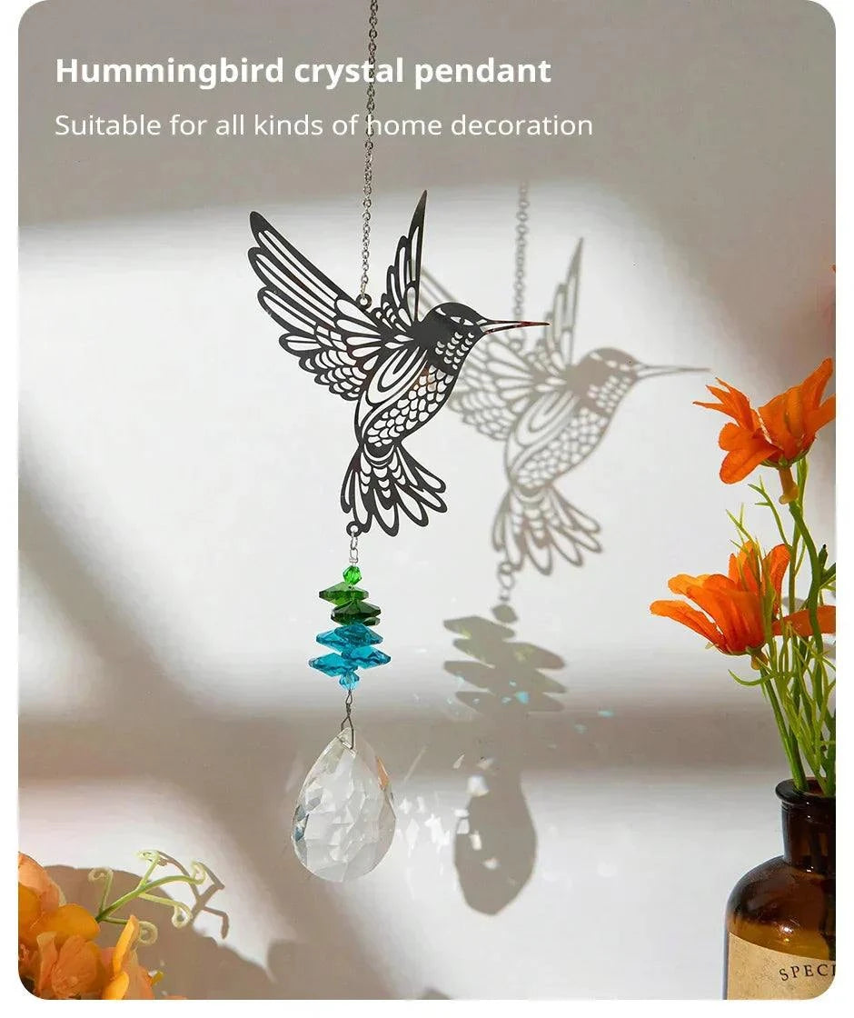 Crystal Hummingbird Suncatcher Pendant