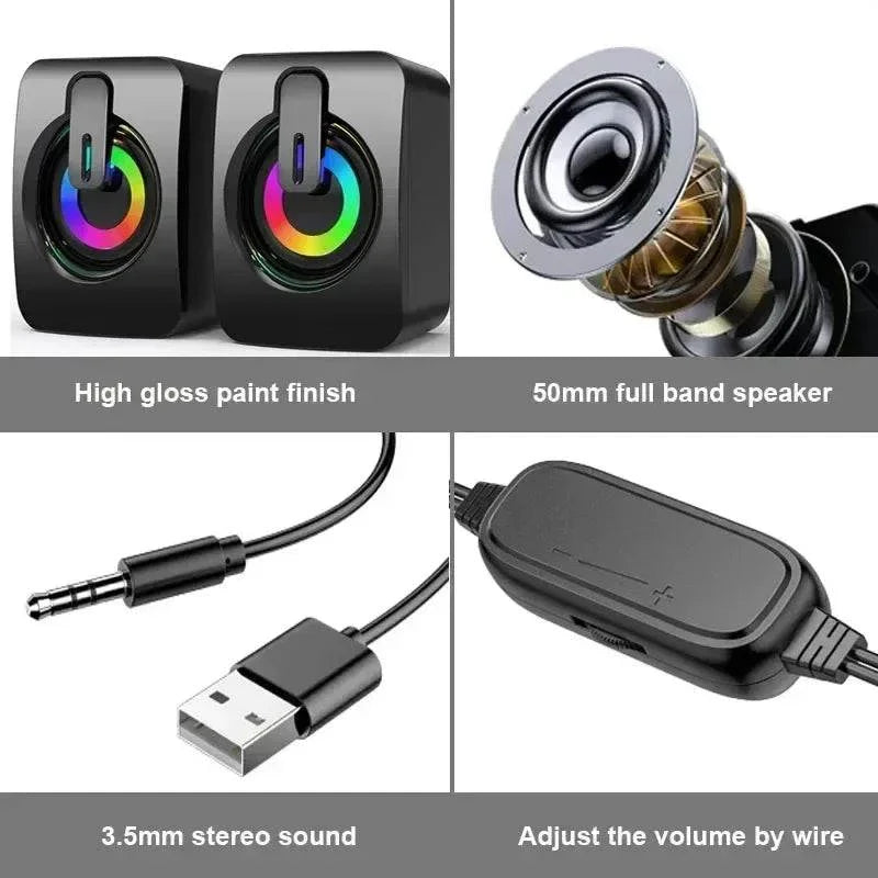 Computer Speaker Stereo Sound With Microphone 3.5mm AUX