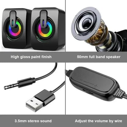 Computer Speaker Stereo Sound With Microphone 3.5mm AUX
