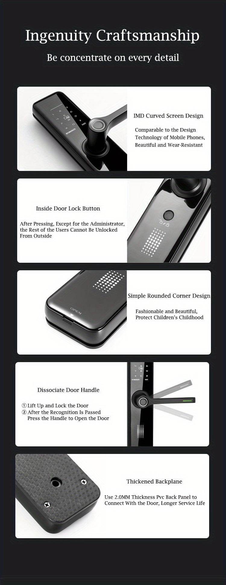 SUMUS Smart Door Lock - Keyless Entry, Front Door Security