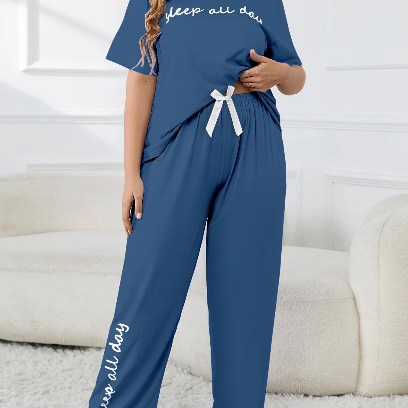 Plus Size Keep All Day Pajama Set - Elegant Comfort Wear