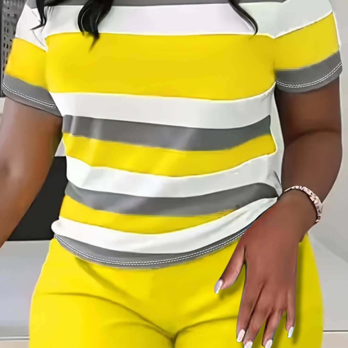 Womens Plus Size Striped T-Shirt 