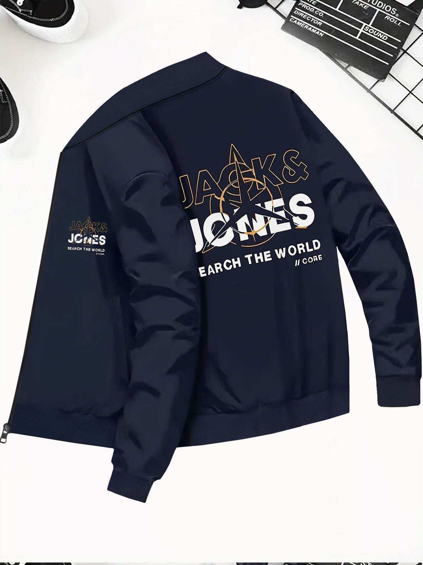 Men Navy Bomber Jacket