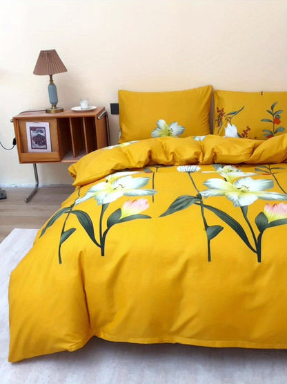 3pcs Floral Duvet Cover Set