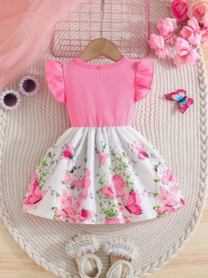 Floral Ruffle Sleeve Dress 