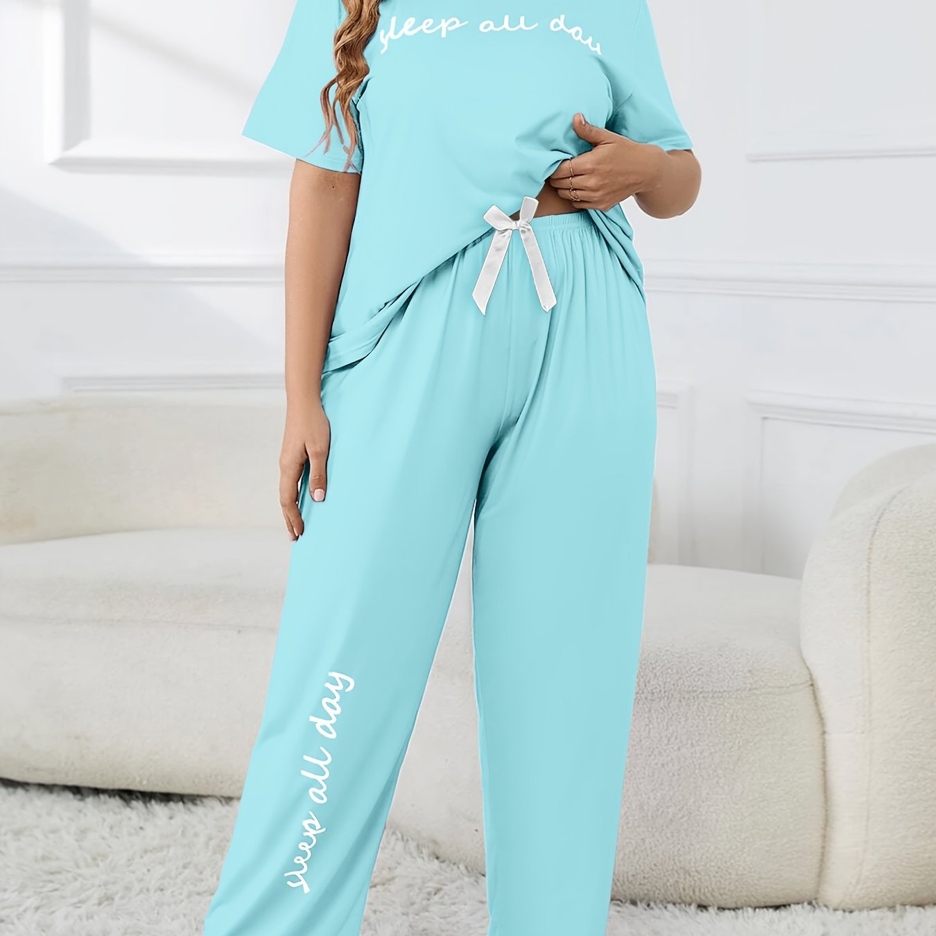 Plus Size Keep All Day Pajama Set - Elegant Comfort Wear
