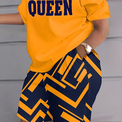 Patchwork Print Two-piece Set