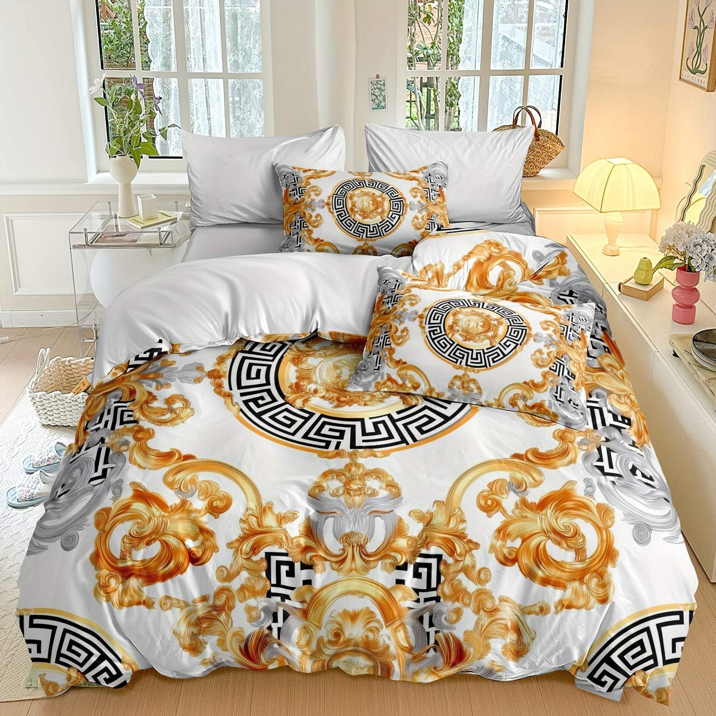 Platinum Chevron Quilt Cover