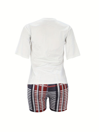 Patchwork Print Two-piece Set