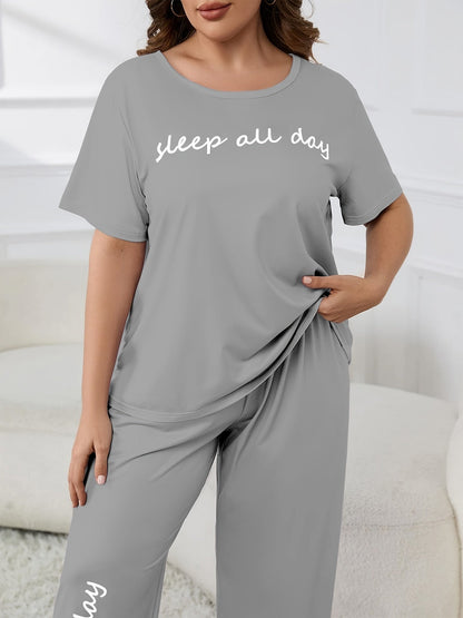 Plus Size Keep All Day Pajama Set - Elegant Comfort Wear