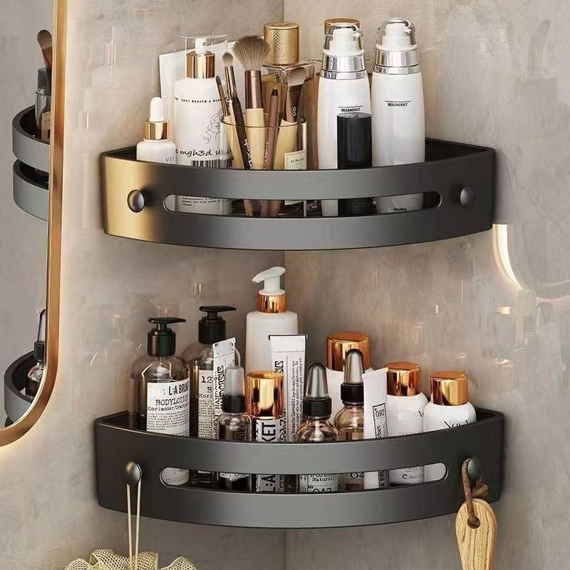 2 pcs Modern No-Drill Corner Shelves - Durable ABS Storage Racks
