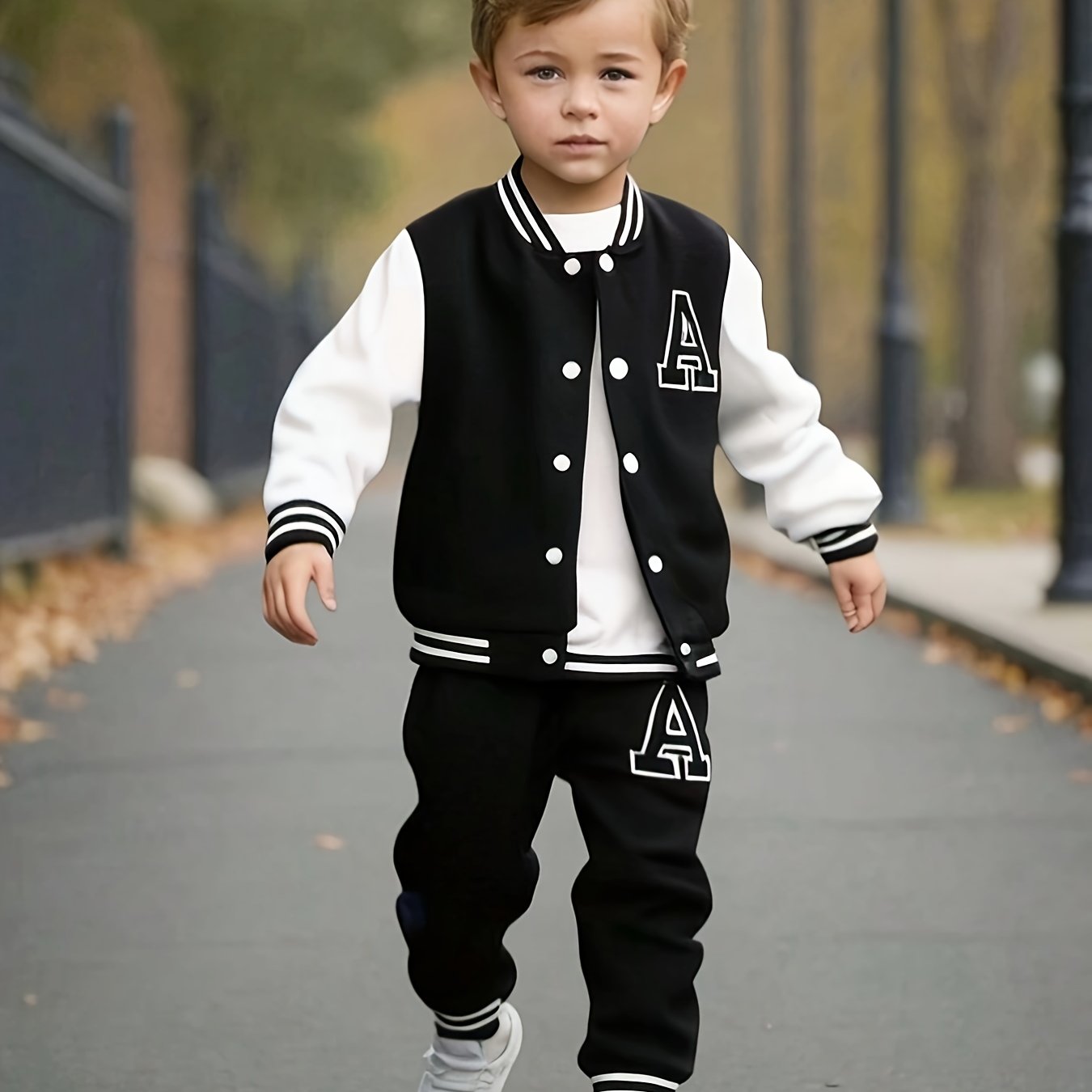 Boys 2 pcs Knit Baseball Suit - Stylish Fall/Winter Wear