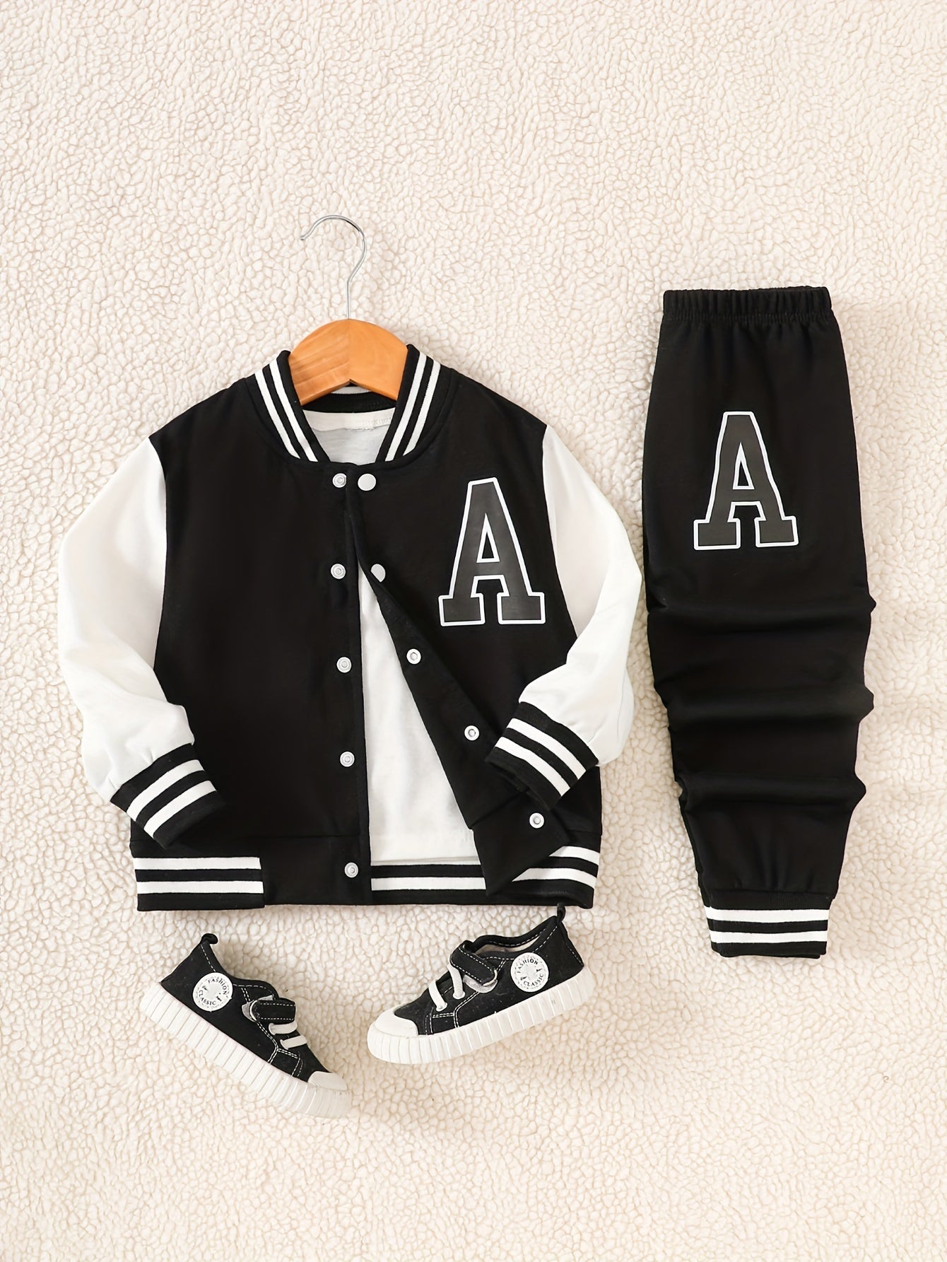 Boys 2 pcs Knit Baseball Suit - Stylish Fall/Winter Wear