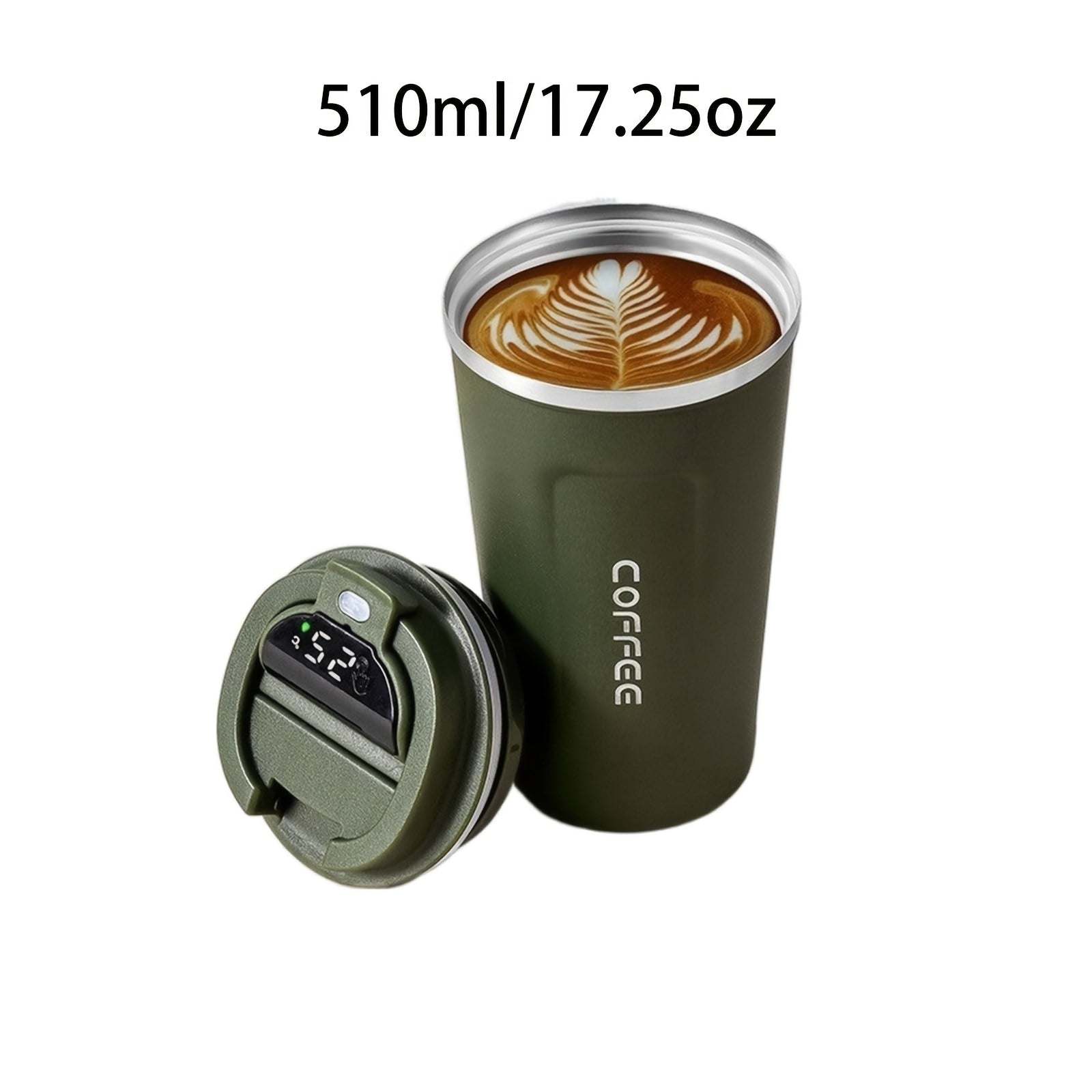 Travel Coffee Mug - Stainless Steel, with Digital Temp Display