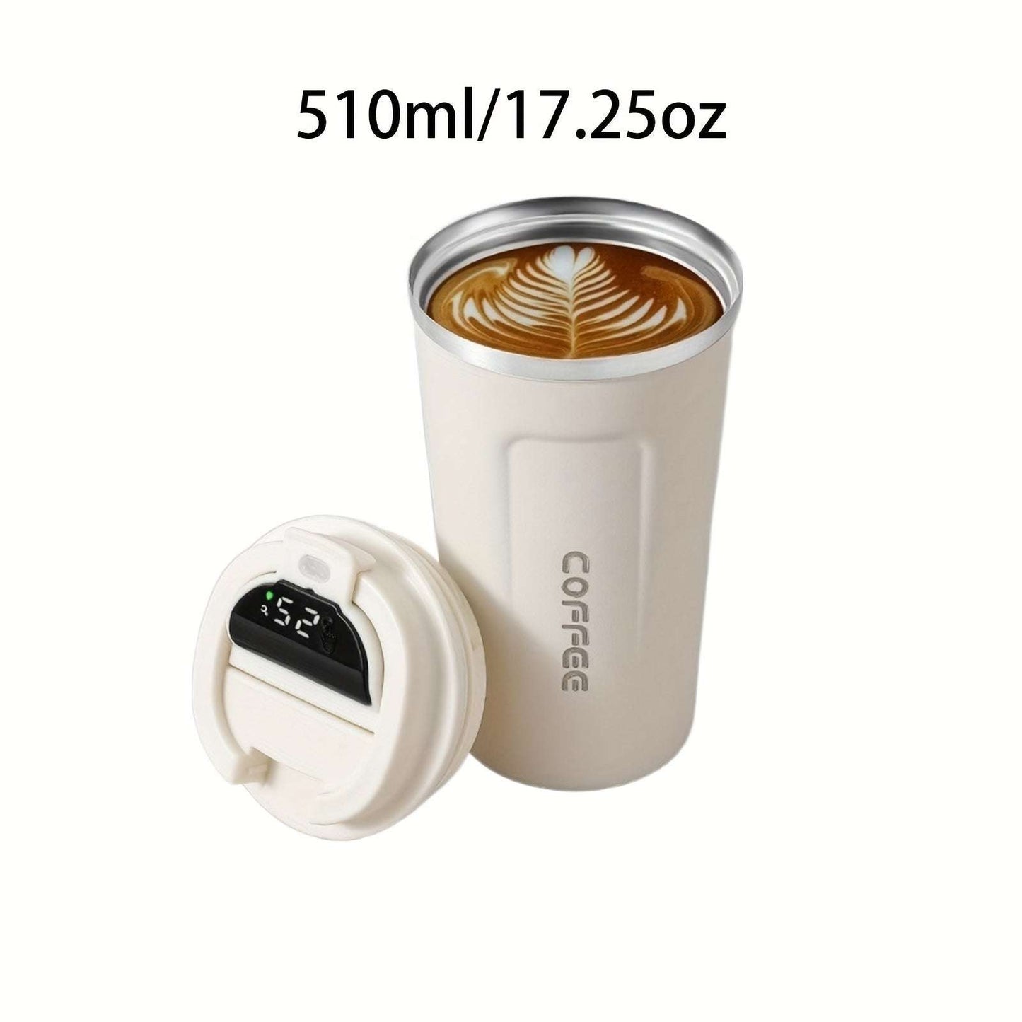 Travel Coffee Mug - Stainless Steel, with Digital Temp Display