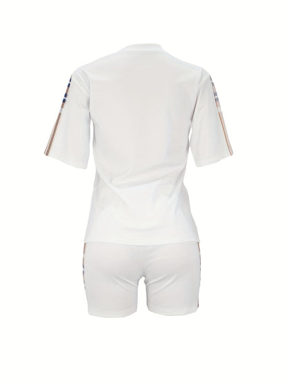 Plaid Two-Piece Faith Print Top & Pocket Shorts