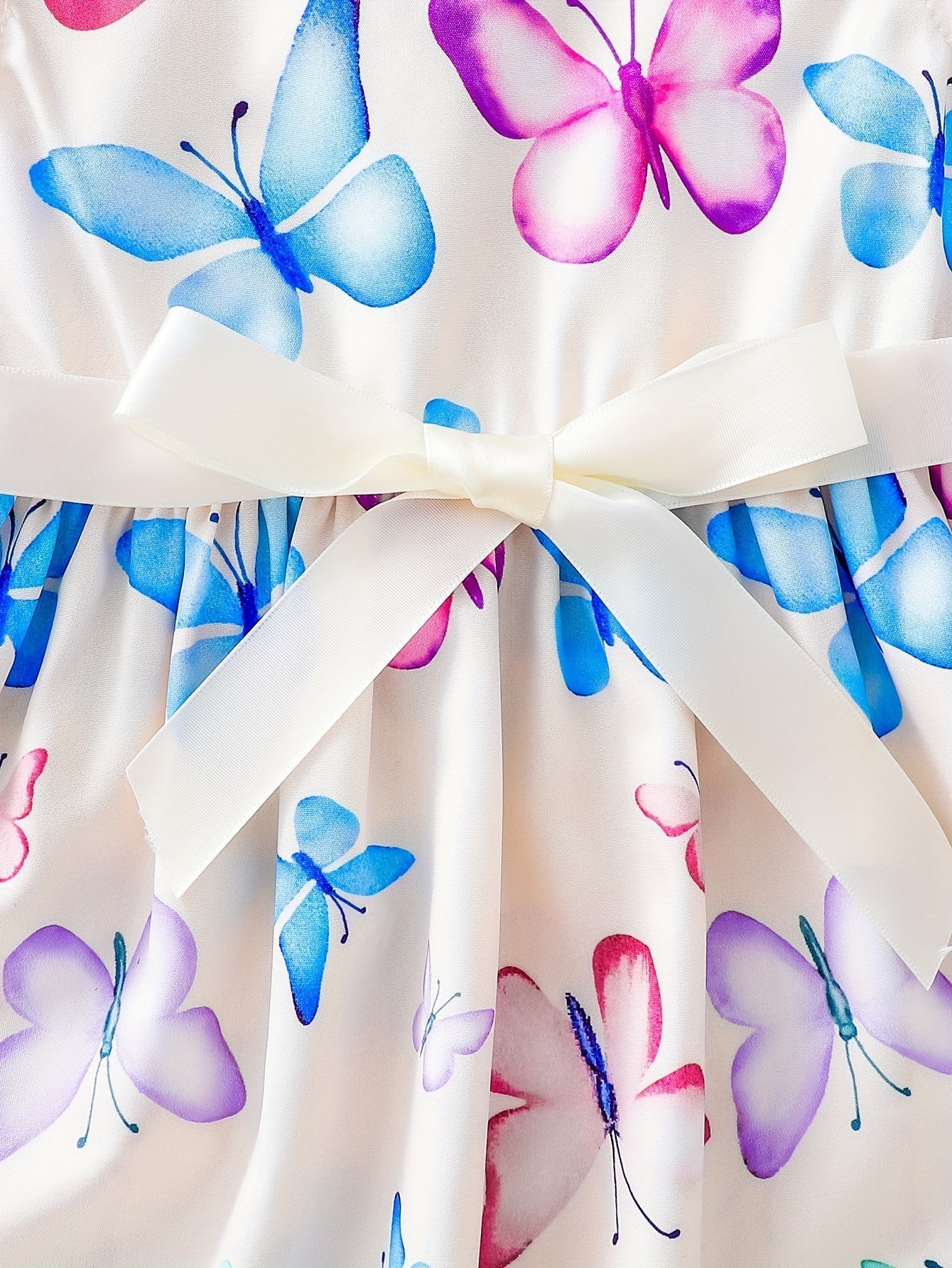 Girls Butterfly Print Dress and Hat Set - Adorable Holiday Outfit