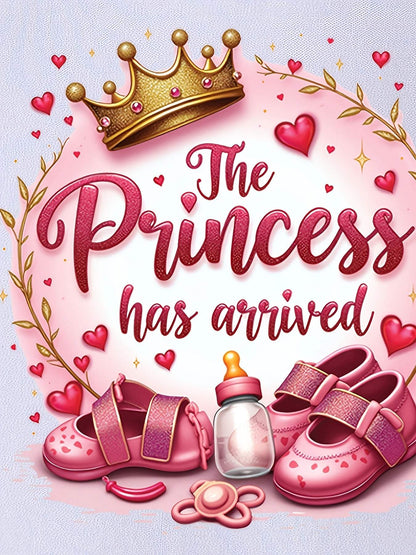 Pink Baby Bodysuit - Soft Polyester Crown & Heart Print Ideal