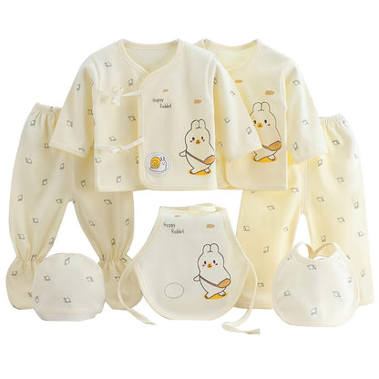 Girls Outfit Set -  7 pcs, Soft Cotton, All-Season,  Bear Themed