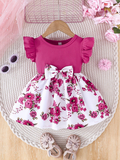 Floral Ruffle Sleeve Dress 