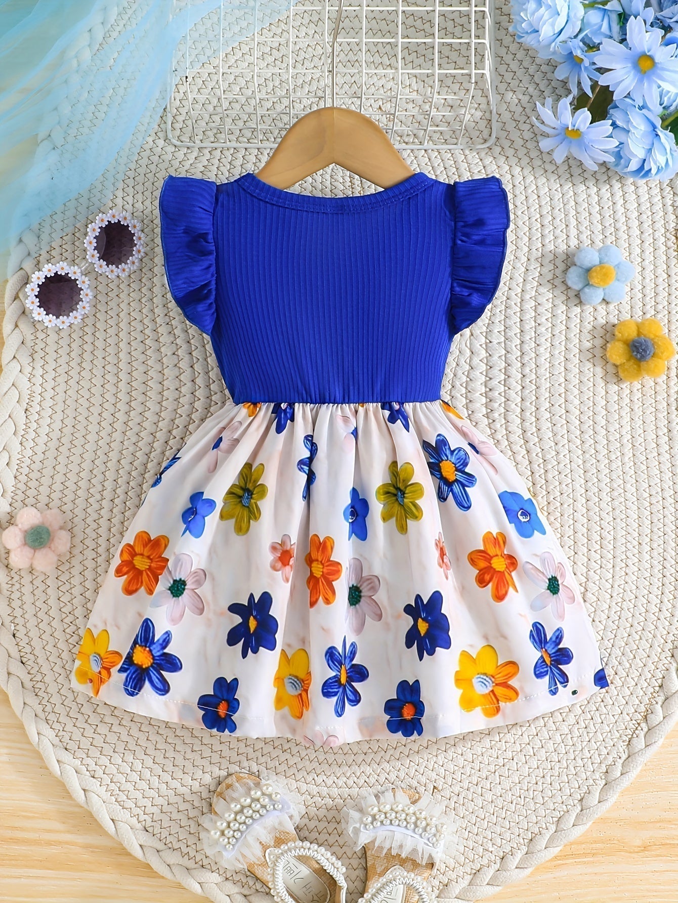 Floral Ruffle Sleeve Dress 