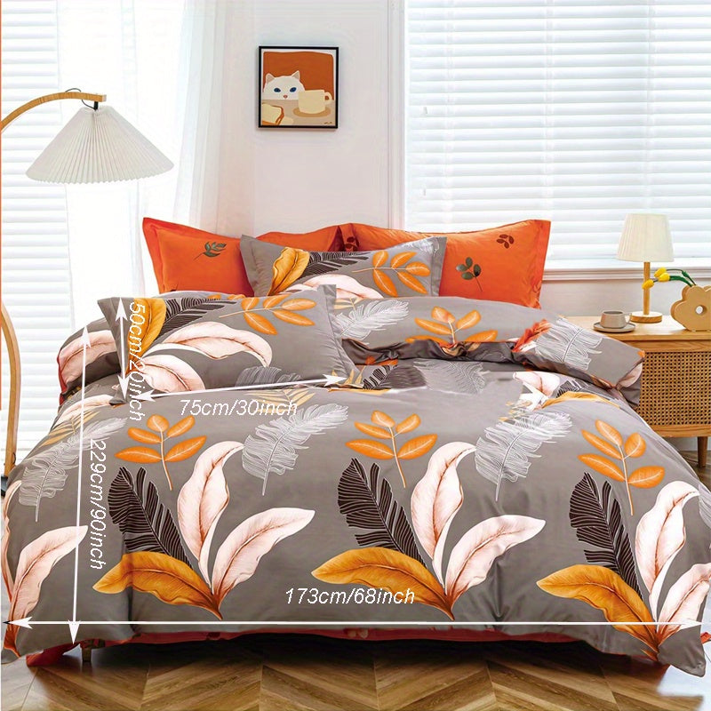 Microfiber Bedding Set - 3 pcs, Floral Print, 100% Microfiber