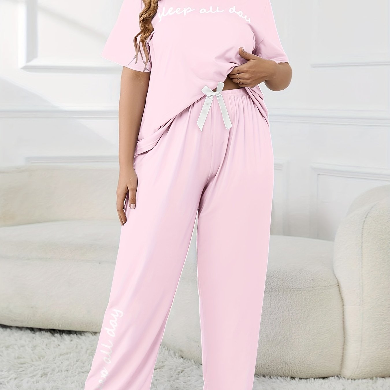 Plus Size Keep All Day Pajama Set - Elegant Comfort Wear